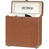 Victrola Vintage Vinyl Record Storage and Carrying Case, Fits all Standard Records - 33 1/3, 45 and 78 RPM, Holds 30 Albums, 