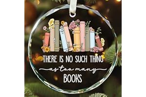 TEEBIM Book Lovers Ornament - Books Ornaments for Christmas Tree - Books Club, Bookworms, Reader Tree Ornaments - Book Lover Gifts, Reading Librarian Gifts - Glass Ornament 2025