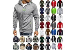Brnmxoke Men's Hoodies Zip Up Lightweight Casual Sweatshirts Jackets Long Sleeve Sport Outdoor Pockets Hoodie Trendy Clothes