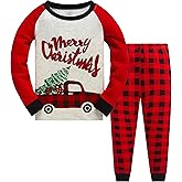Kids Christmas Pajamas 100% Cotton Toddler Girls Long Sleeve Elf Pjs Set Boys Xmas Jammies 3t-10t
