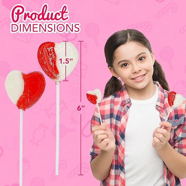 4E’S NOVELTY 38 PACK VALENTINES DAY HEART SHAPED LOLLIPOPS BULK INDIVIDUALLY WRAPPED, STRAWBERRY & CREAM FLAVORED, SUCKERS FOR SCHOOL VALENTINES PARTY FAVORS, VALENTINES CANDY FOR KIDS CLASSROOM EXCHANGE