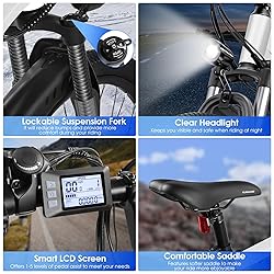 Funhang Electric Bike for Adults, 26'' 1000W Peak