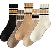 IIG 3-6 Pairs Men Dress Cotton Socks Funky Colorful Pattern Wool Crew Socks