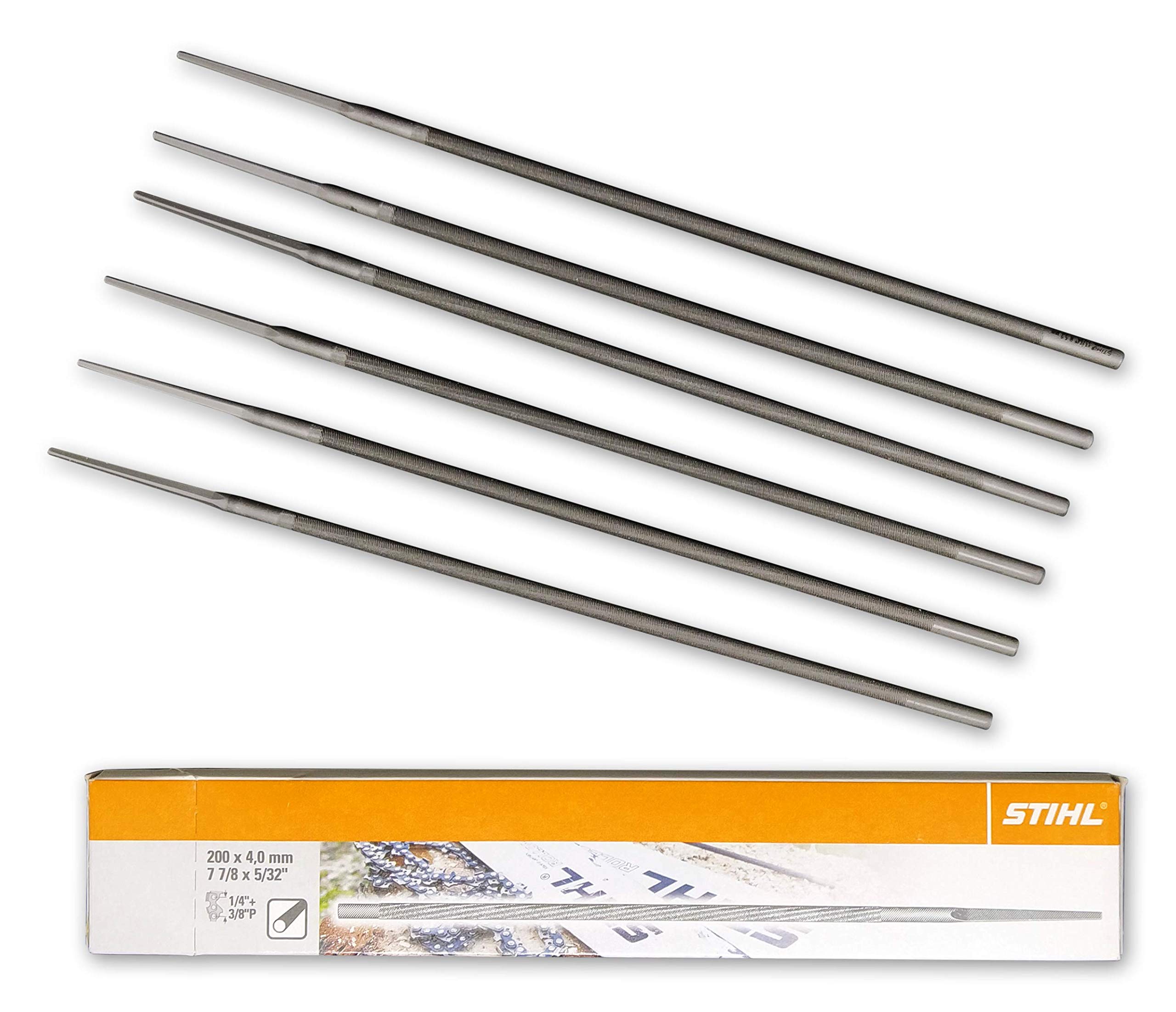 Stihl Rundfeile 56057724006 Set of 6 Round Bits for Sägeketten 4 mm 1/4 Inch and 3/8 Inch P 1.3 mm