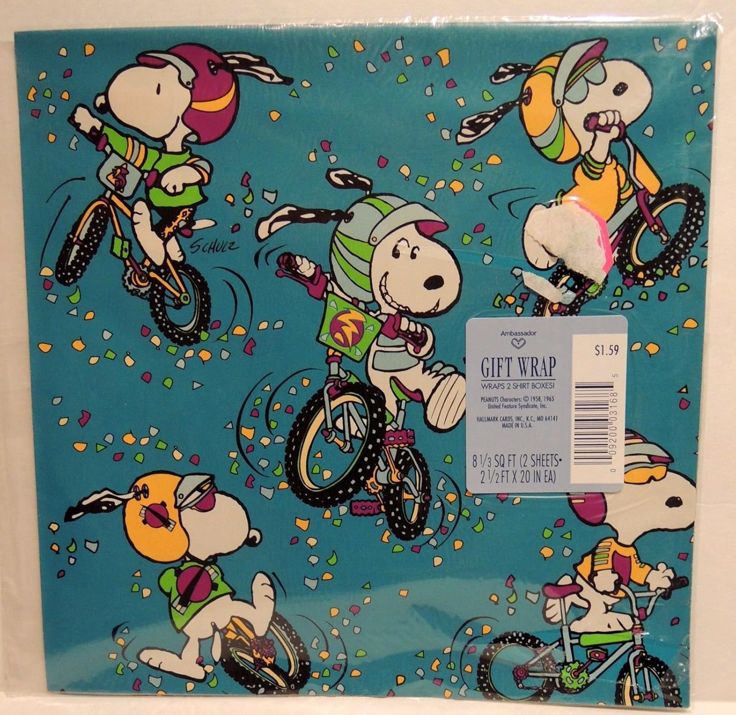 Peanuts Snoopy Hallmark Ambassador Vintage Wrapping Paper Vintage 1958