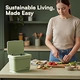 Tydi 4.5L Mint Food Waste Bin with Press-Button Lid Kitchen Compost Caddy view 8