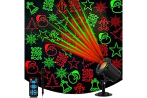 Yokgrass Christmas Projector Lights Outdoor, Waterproof Christmas Laser Projector Lights with Remote, Christmas Spotlight Decorations for Party Yard Garden Outdoor Indoor