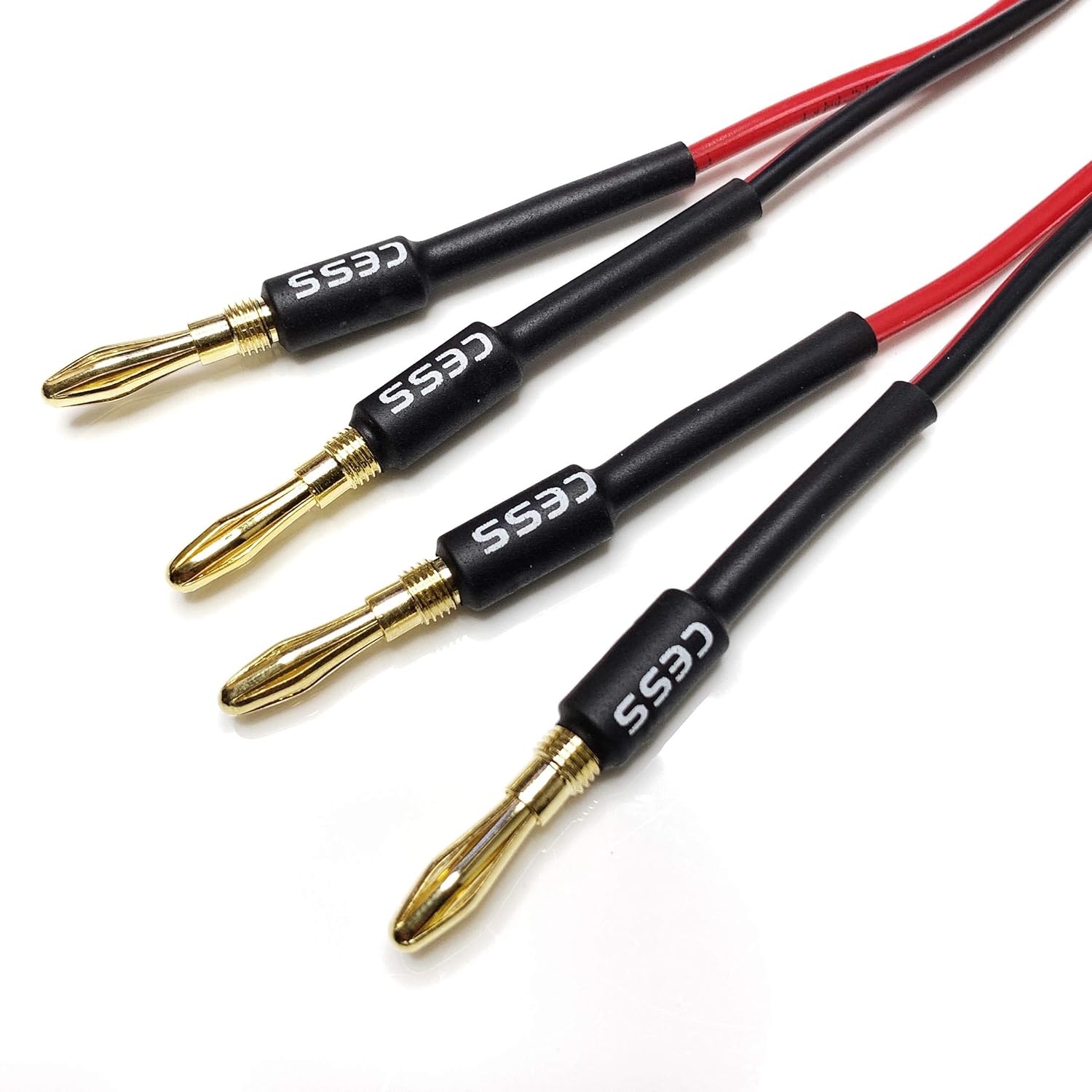 CESS0292f Male Banana Plugs to Female Banana Jacks Speaker Cable 2 FT