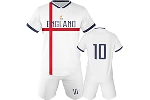 Qioov Soccer Jersey Kit Kids #7#10 National Team Boys Soccer Jersey/Shorts Football Shirt Set Girls Gift for Soccer Fans