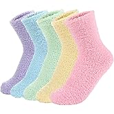 Century Star Womens Fuzzy Fluffy Cozy Warm Super Soft Slipper Socks Microfiber 3-8 Pairs Home Socks For Christmas