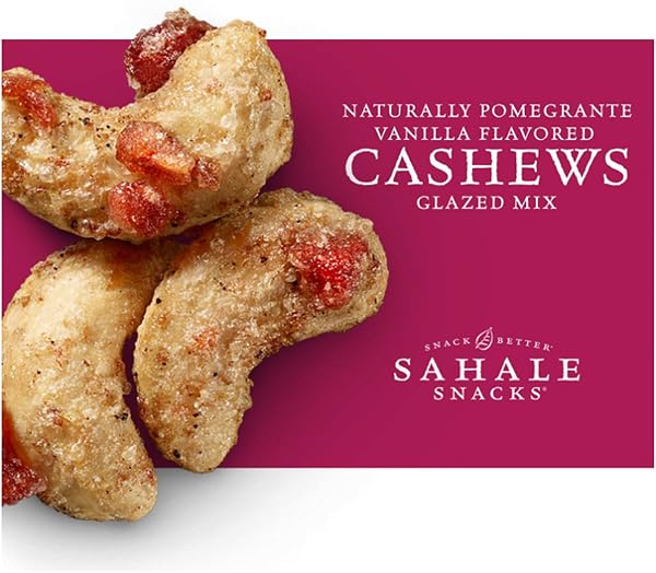 SAHALE SNACKS CASHEWS WITH POMEGRANATE AND VANILLA – 4 OZ