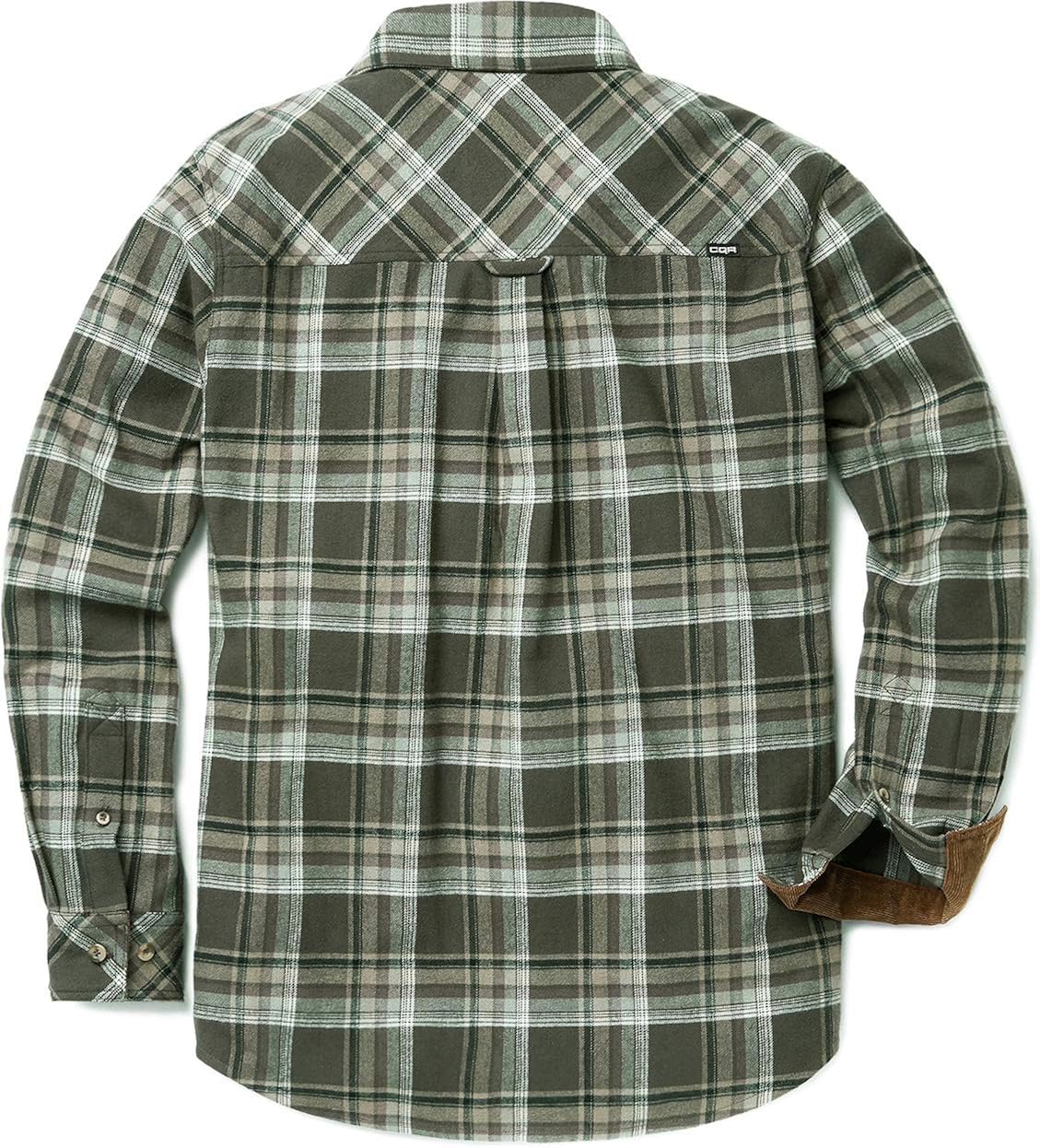 CQR Men's All Cotton Flannel Shirt, Long Sleeve Casual Button Up Plaid Shirt, Brushed Soft Outdoor Shirts: Clothing