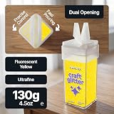 Hemway Fluorescent Yellow Glitter Shaker Ultrafine 130g for Resin Crafts view 2
