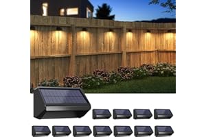 Bridika Solar Fence Lights 8 Colors, Warm White, Cool White and RGB, Bright Deck Lights Solar Outdoor Waterproof, Dusk to Dawn Fence Lights for Backyard, Patio, Railing, Wall, Step (12 Pack)