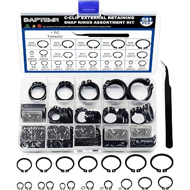 300-Piece External Snap Ring / C-Clip Assortment – Retaining Circlip Set For Repairs