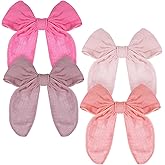 4pack Cute Pink Bows for Girls,Teens & Moms, Ymapinc Large Pink Bow with Clip, Hair Big Bows for Girls & Women, Cute Hair Accessories,