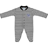 Creative Knitwear College Baby Striped Footed Romper - Team Logo, Multiple Colors, for Boys & Girls (0-9 Months)
