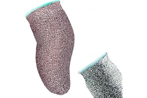 MOMOFLY 60% Silver Fiber Gaming Finger Sleeves (6 Pack) Anti-dislodging Touch Screen Breathable Anti-Sweat Shoot Aim Finger C