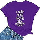 MIMOORN Women Fashion Summer Funny Printed Casual Graphic T-Shirts