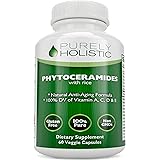 Phytoceramides Skin Therapy Supplement 60 Capsules 100% Rice Based 100% Natural Vegetarian/ Vegan Capsules 100% DV of Vitamin