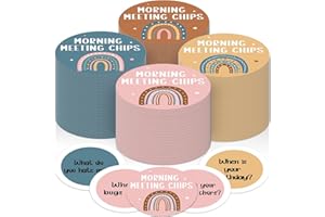 Justforjoyful 100Pcs Morning Meeting Chips Rainbow Classroom Questions Ideas Cards for Students Conversation Starter Cards Morning Meeting Classroom for Teacher Must Haves Supplies Icebreaker Activity