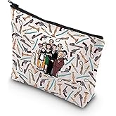 JNIAP Mystery Movie Makeup Bag Mystery Movie Gifts Mystery Weapon Gift White & Peacock & Scarlet & Green & Mustard Zipper Bag