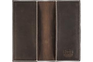 Hide & Drink, Checkbook Cover, Minimalist Organizer for Personal or Business Finances, Bill Holder, Full Grain Leather, Handmade, Bourbon Brown/White Stitching
