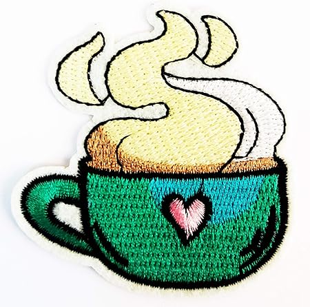 Amazon Com Hot Coffee Cup Cute Cartoon Heart Shape Fantasy 2 5x2 75 In Megadee Patch Cartoon Kids Symbol Diy Iron On Patch Iron On Designer Patch Glass Fantasy 018 amazon com
