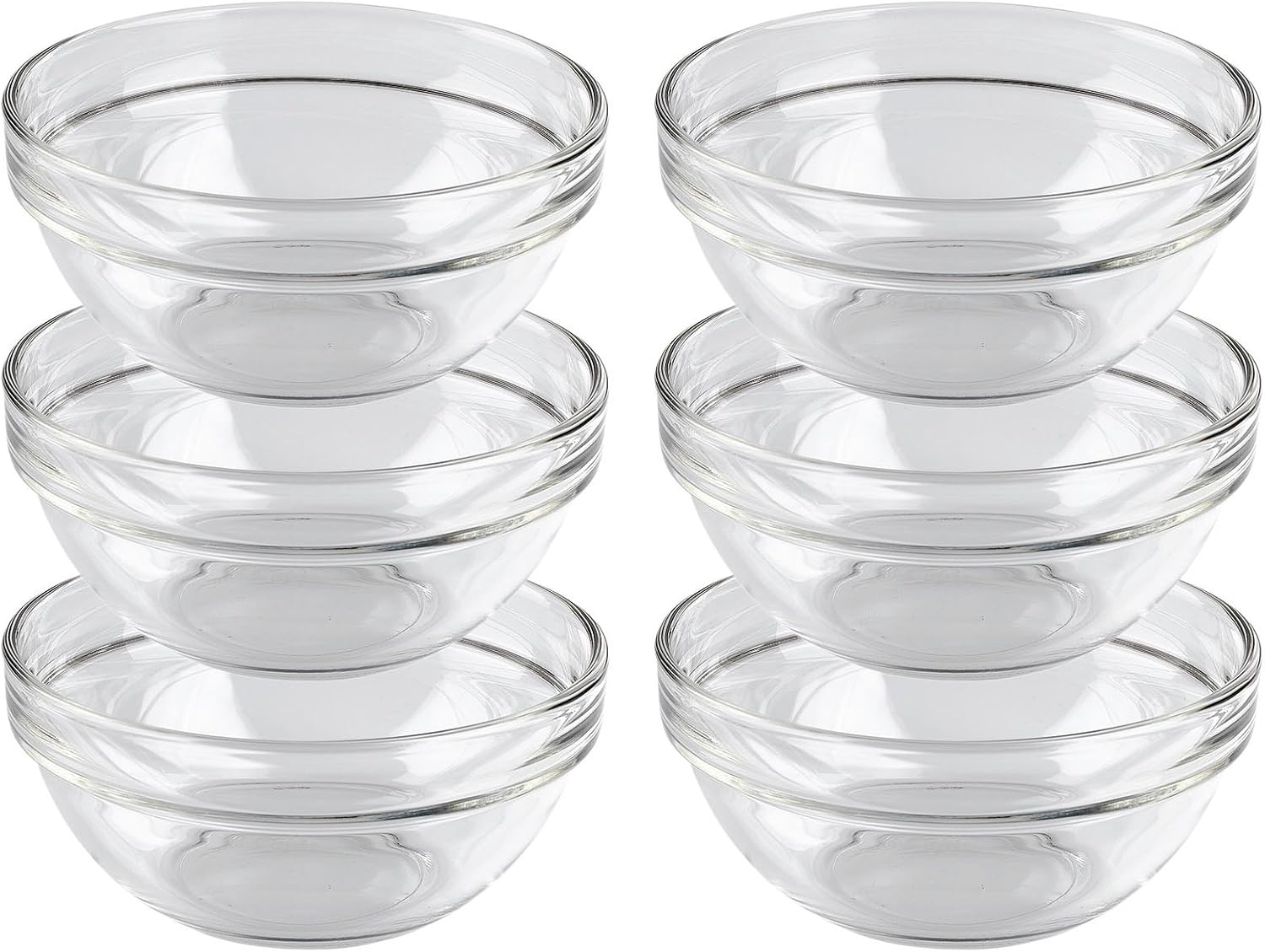 Luminarc EMPILABLE Salatschalen Aus Glas – Stapelbar, 14 Cm (12 Stück) | Spülmaschinengeeignet & Mikrowellenfest