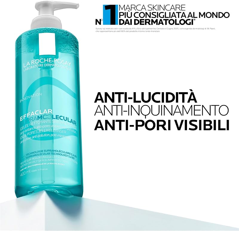 La Roche Posay Effaclar Supermolecular Gel Detergente Sebo e Pori, 400 ml