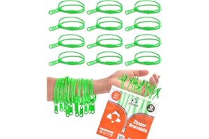 UPBRANDS 12 Pack GREEN 7-Inch Zipper Bracelets - Fidget Party Favors for Kids - Bulk Bracelets for Kids - Fidget Bracelet for Anxiety - Perfect for Earth Day & St. Patrick's Day - Kids Zipper Bracelets