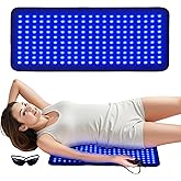 UTK Blue & Red Light Therapy Mat for Body, 23" x 11" Large Infrared Light Therapy Pad, 210 LEDs 470nm & 660nm & 850nm Wavelengths for Waist Back Shoulder Knee Joint Pain Relief, Gift for Women Men