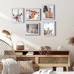 HORLIMER 8x10 Picture Frame Set of 15, Rustic White