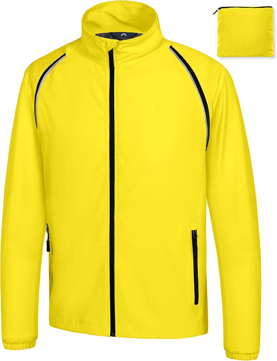Little Donkey Andy Men's Quick-Dry Running Jacket UPF 50+ Cycling Jacket with Detachable Sleeves and Hood : Clothing