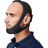 Chin Strap for CPAP Users | Comfortable Mouth Support to Encourage Closed Mouth Positioning Nasal Breathing for Men and Women Who Breathe Through The Mouth During Sleep by PIDOTI (Black, L-XL)