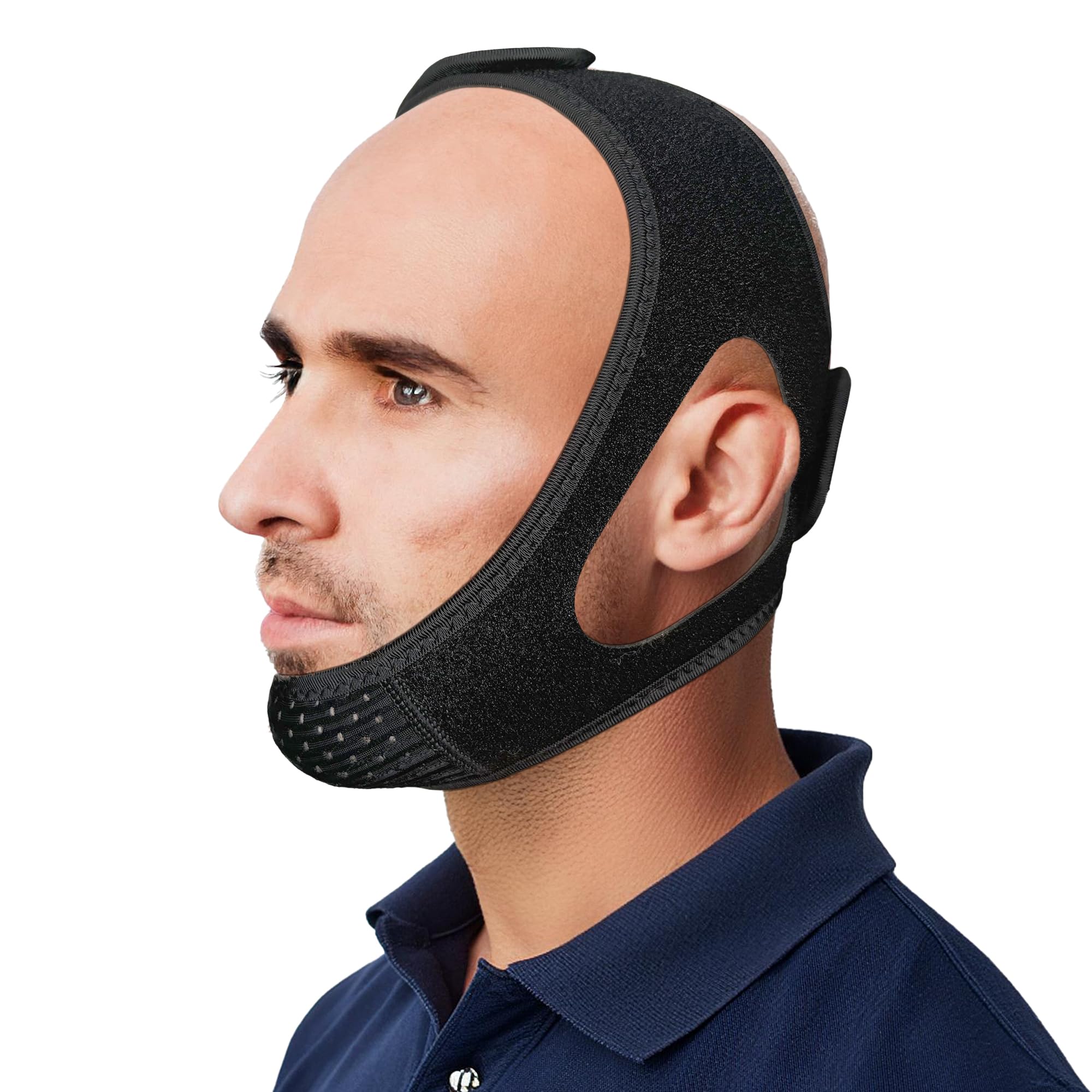 Photo 1 of Chin Strap for CPAP Users | Comfortable Mouth Support to Encourage Closed Mouth Positioning Nasal Breathing for Men and Women Who Breathe Through The Mouth During Sleep by PIDOTI (Black, L-XL)