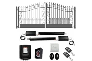 ALEKO 14DVEN1300ACC Venice Style Dual Swing Steel Driveway Gate 14' with Gate Opener