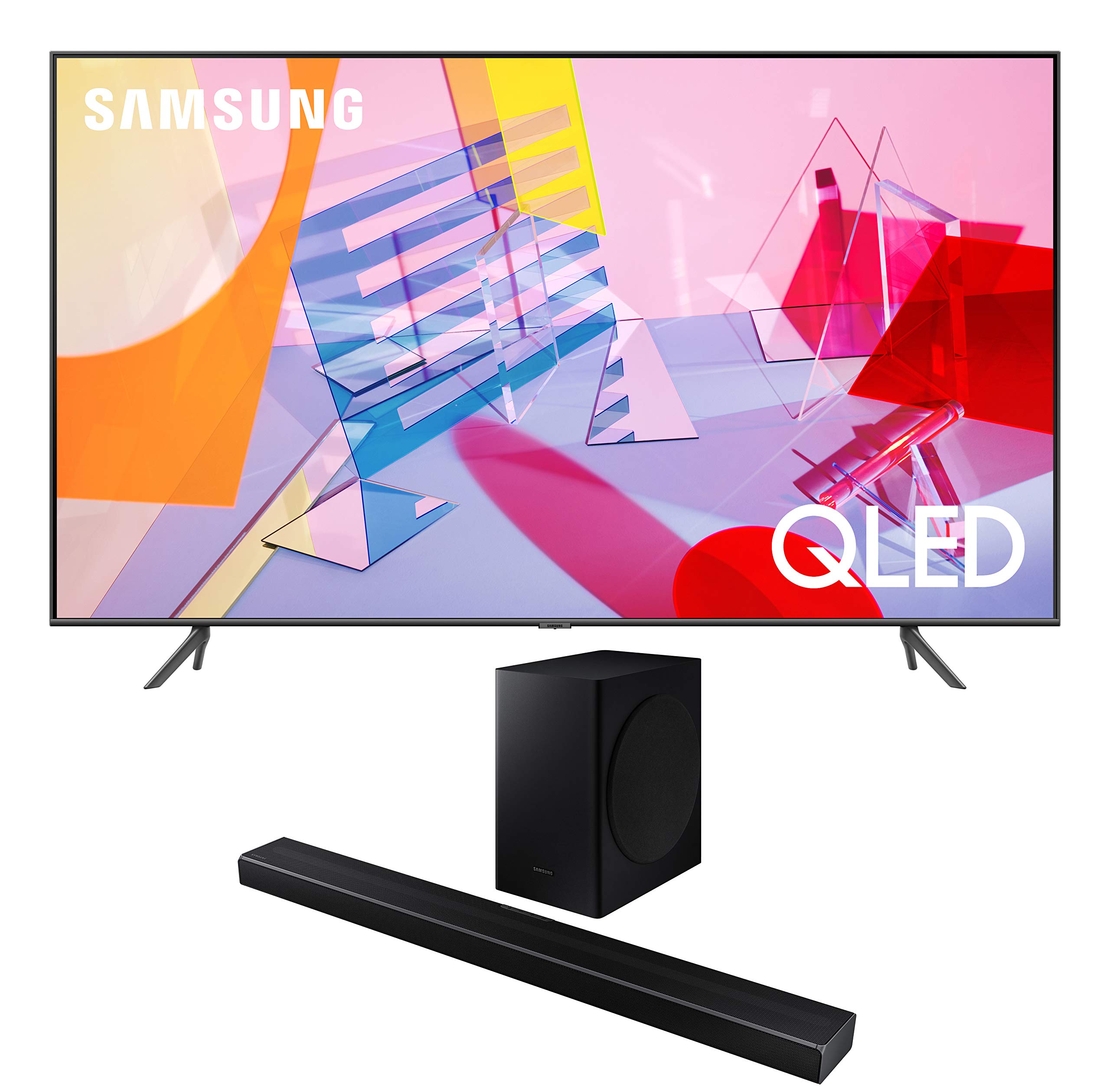 Samsung QN43Q60TA Ultra High Definition Smart 4K Quantum HDR QLED TV with a Samsung HW-Q60T Wireless 5.1 Channel Soundbar and Bluetooth Subwoofer (2020)