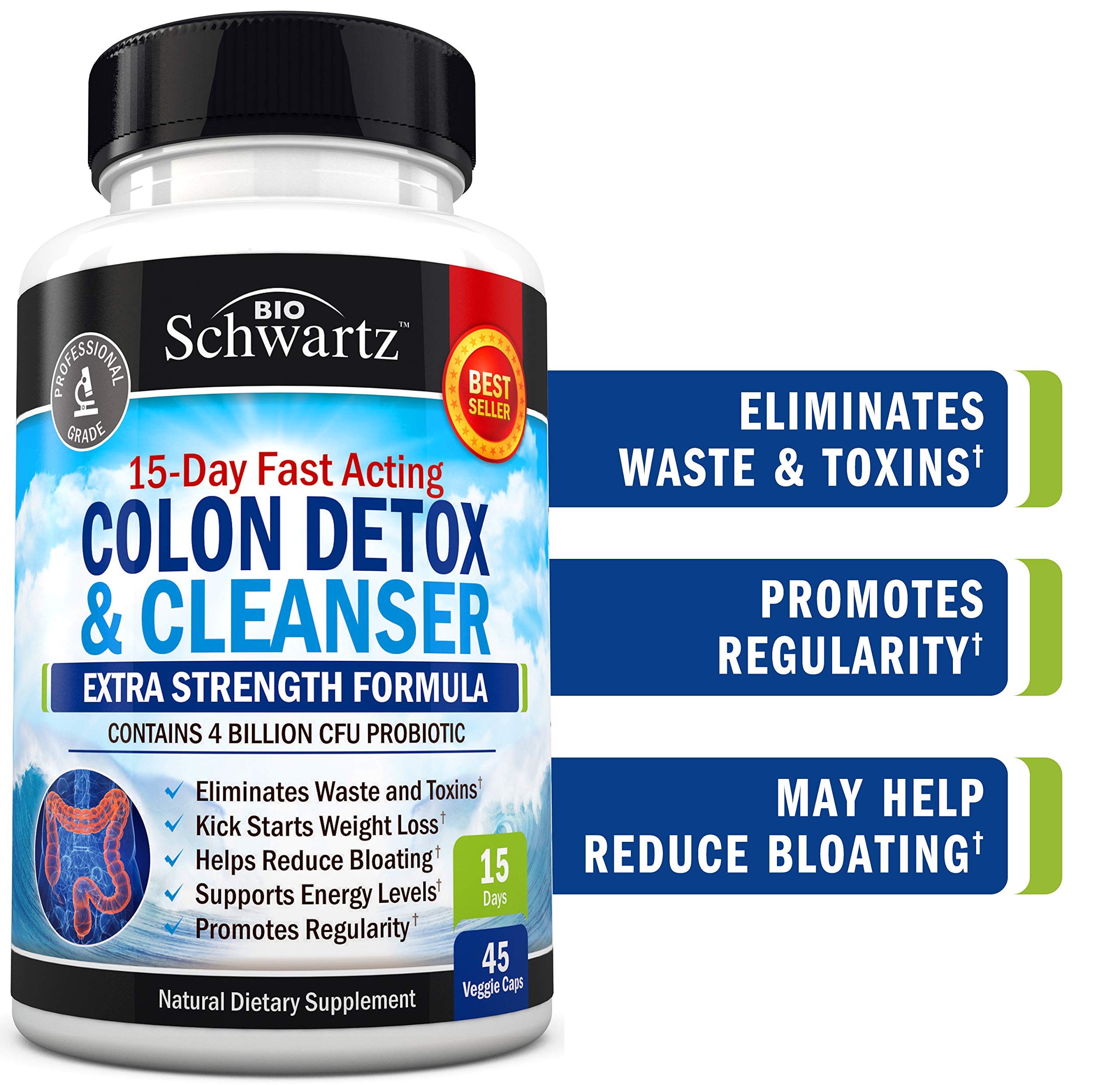 Colon Cleanser & Detox for Weight Loss. 15 Day Extra Strength Detox