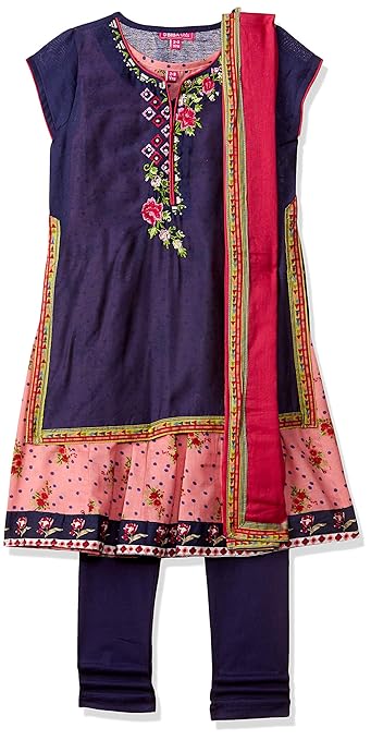 Girls' A Line Regular Fit Salwar Suit Set