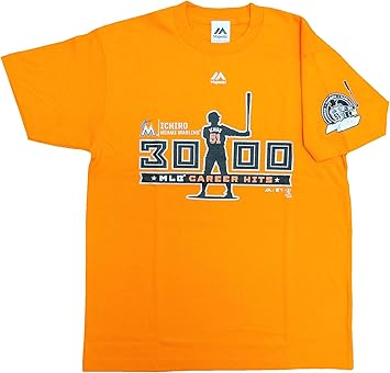 Amazon イチロー メジャー通算3000本安打記念シルエットtシャツ Orange M マジェスティック Tシャツ カットソー Amazon イチロー メジャー通算3000本安打記念シルエットtシャツ Orange M マジェスティック Tシャツ カットソー