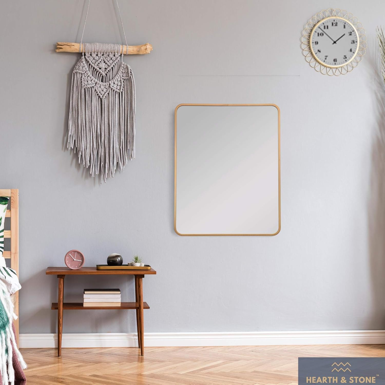 Hearth & Stone Gold Mirror, Bathroom Mirror for Vanity (Large Gold Framed Mirror) | Gold Wall Mirror, Gold Mirrors for Wall Decor Gold Vanity Mirror Gold Antique Mirror (Gold, Rectangle (22x28)): Furniture & Decor