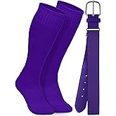 Gnodio Baseball Socks and Belt Combo Set Cotton Boys Adjustable Baseball Softball Socks and Belt for Boys Girls