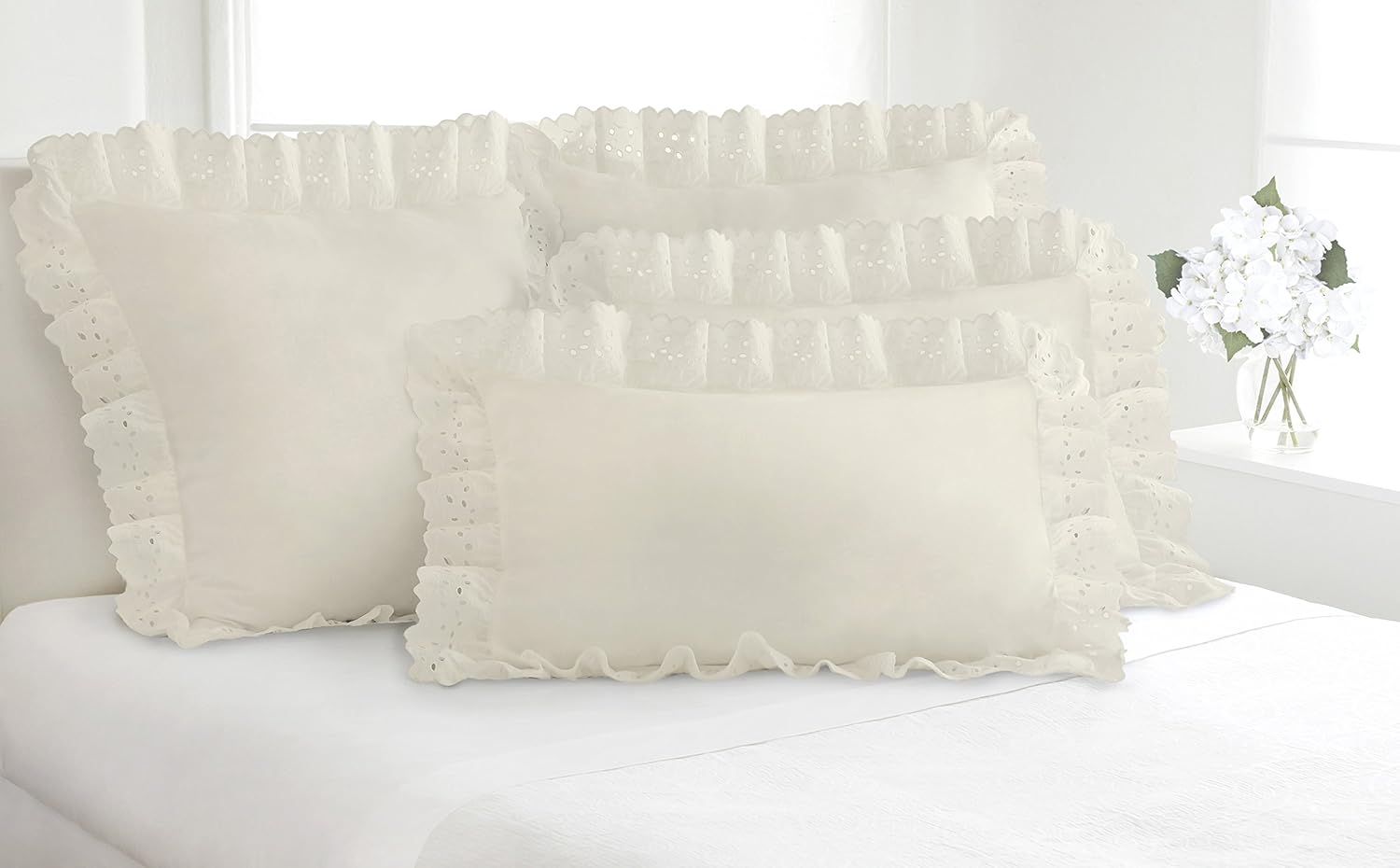 Home Kitchen Shams Bed Skirts Bed Frame Draperies White