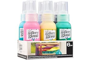 Gallery Glass Pastel Stained Glass Paint Kit, 6 Piece Set Perfect for DIY Arts and Crafts Projects, 20053