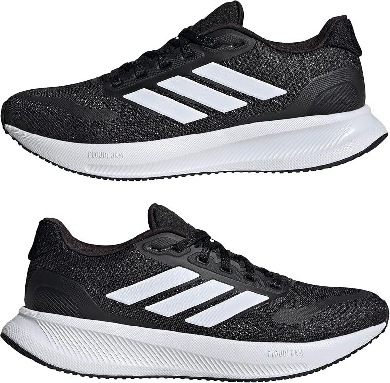 Donna Runfalcon 5 Wide Running Shoes, Core Black/Cloud White/Core Black, 39 1/3 EU