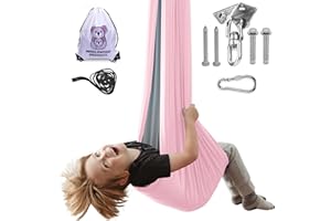 MINGLEWOOD PRODUCTS MINGLEWOOD Sensory Swing for Kids – Indoor Swing Set with 360° Swivel Hanger – Cozy & Calming Hammock for Autism, Anxiety, ADHD & Sensory Disorders