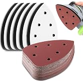 Ceoighe 5 Pcs 6 Holes Foam Sanding Pads with 30 Pcs Mouse Sander Sandpaper | in 40 80 120 180 240 Grits, Mouse Detail Sanding Interface Pad Compatible with Ryobi Sander
