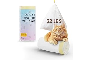 AOKTECH Self-Cleaning 20 Count Cat Litter Box Liners, 2.5Mils Thick Cat Litter Bags - Replacement Liners with Drawstring, Heavy Duty - 26" x 16", Compatible with Self-Cleaning Litter Box