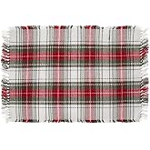 Hobby Lobby Christmas Plaid Fringe Scatter Rug, Cotton Blend, 24" x 36" | Entryway, Layering Rug